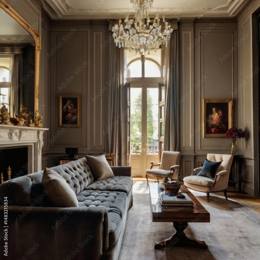 Fototapeta premium living room with fireplace
