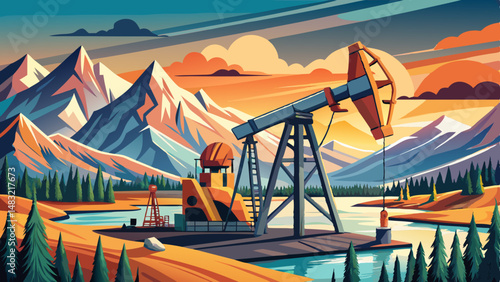 Oil Gas Petroleum Industry Pumpjack Alberta Canada