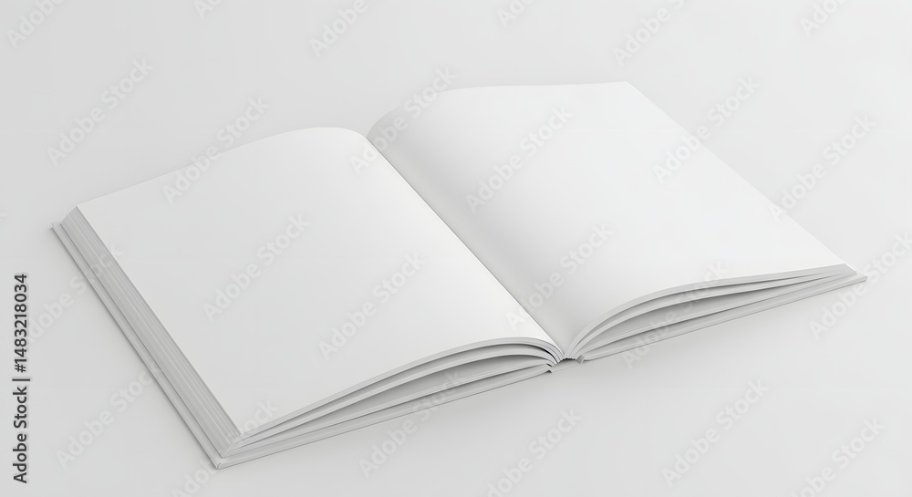 Open Book with Blank Pages on White Background for Mockup Open Book with Blank Pages on White Background for Mockup