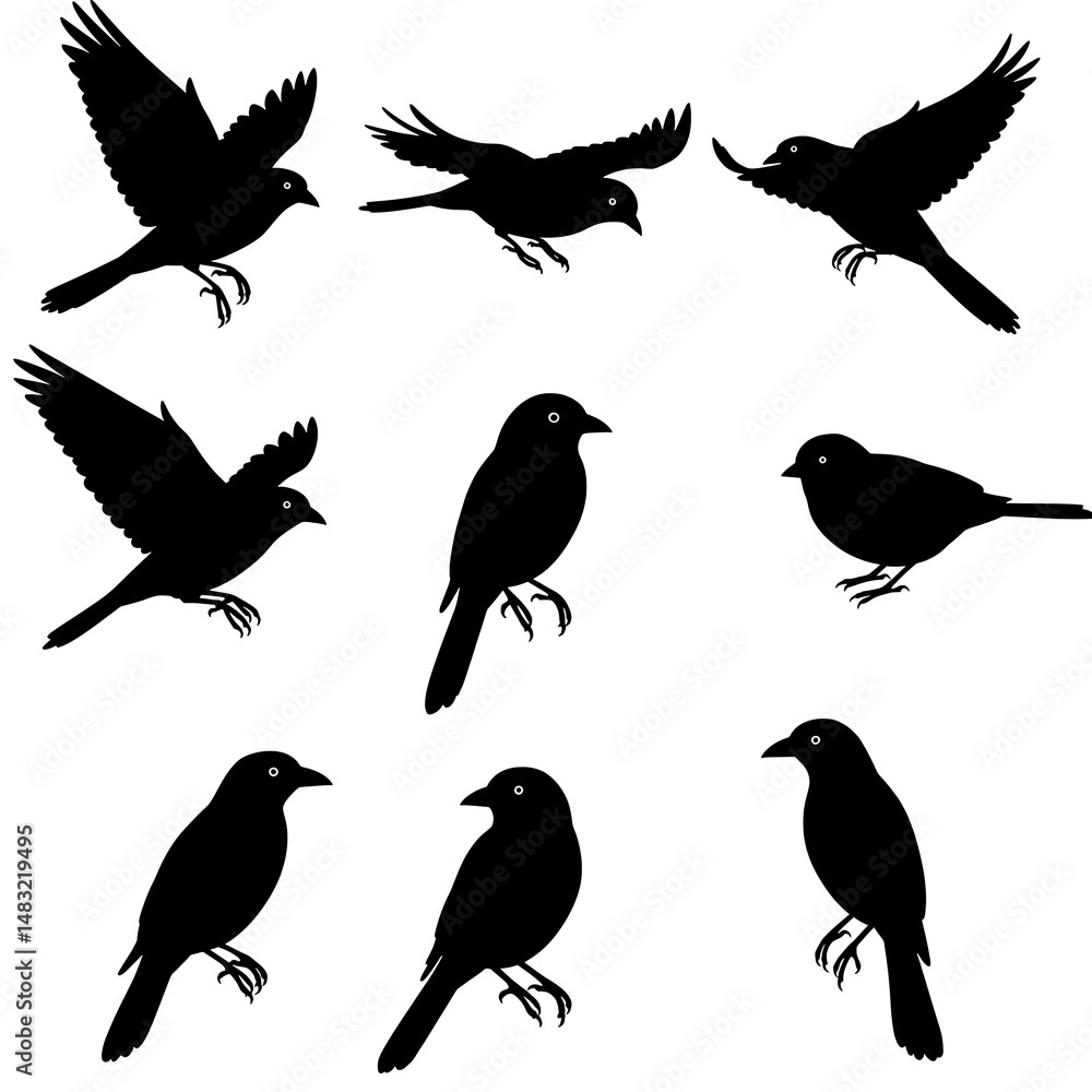 Fototapeta premium Silhouette Symphony: Avian Flight AI Generated