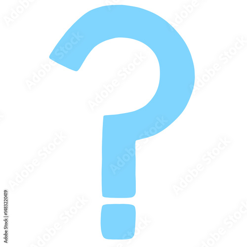 light blue silhouette question mark