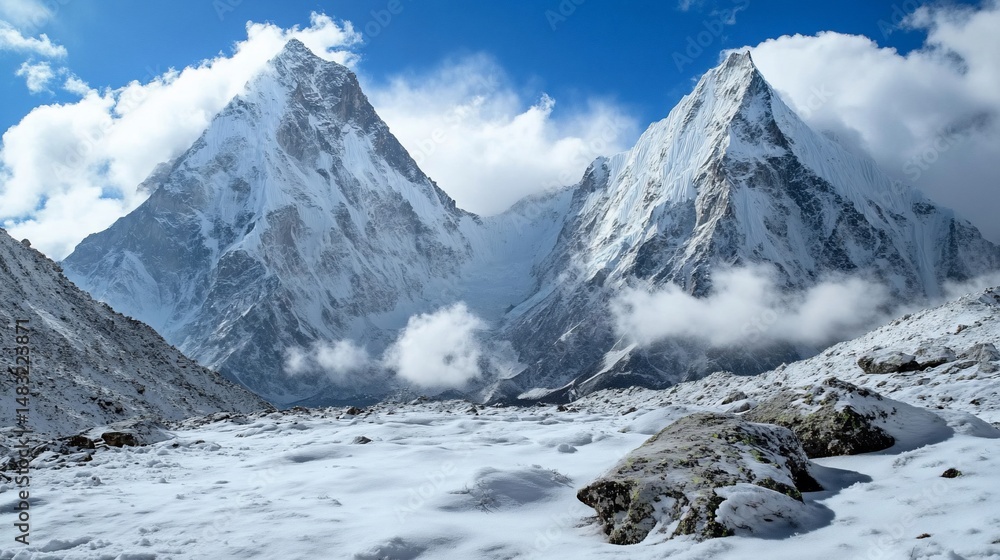 Fototapeta premium Majestic snow-capped Himalayan peaks