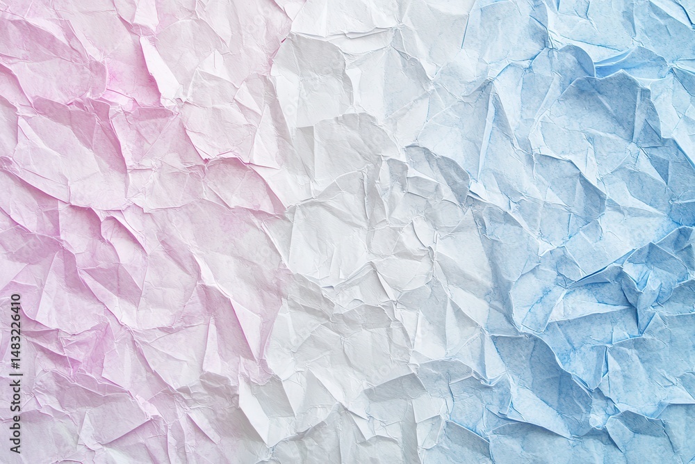 Obraz premium Colorful Crumpled Paper Background in Pink and Blue Tones