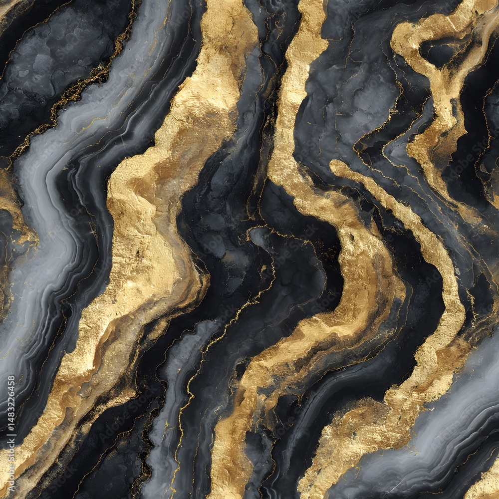 Obraz premium Bold Onyx Marble Tile Pattern Seamless Gold Veining Texture