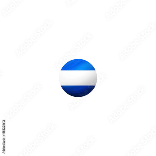 3D sphere with blue and white striped pattern, resembling flag, is centered on plain background. design is simple and symmetrical Free Download 3D sphere with blue and white striped pattern, resembling flag, is centered on plain background. design is simple and symmetrical - GFXLoad