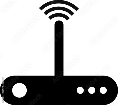 router icon. Internet broadband technology. Wireless broadband modem with antennas. Network switch. modem with wifi network
