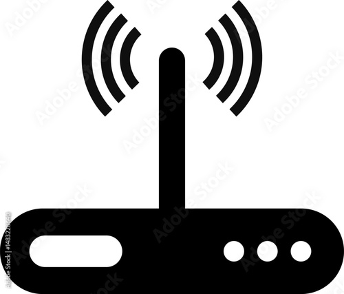 router icon. Internet broadband technology. Wireless broadband modem with antennas. Network switch. modem with wifi network
