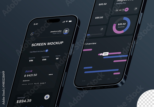 Phone Screen Web App UI UX Mockup