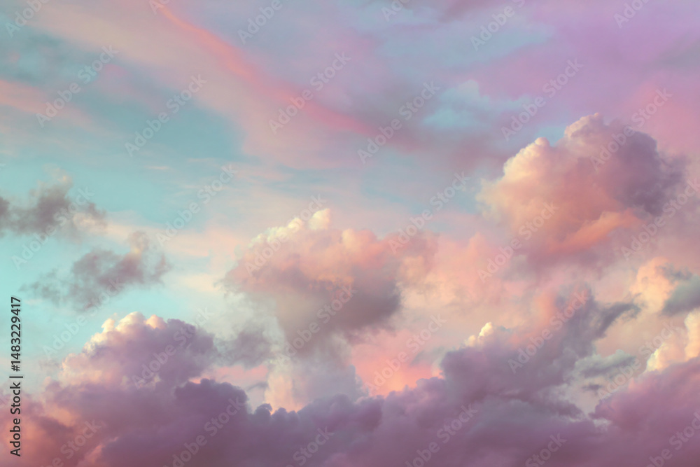 Fototapeta premium 015-049-Clouds-337-A_sky_painted_with_pastel_cloud_