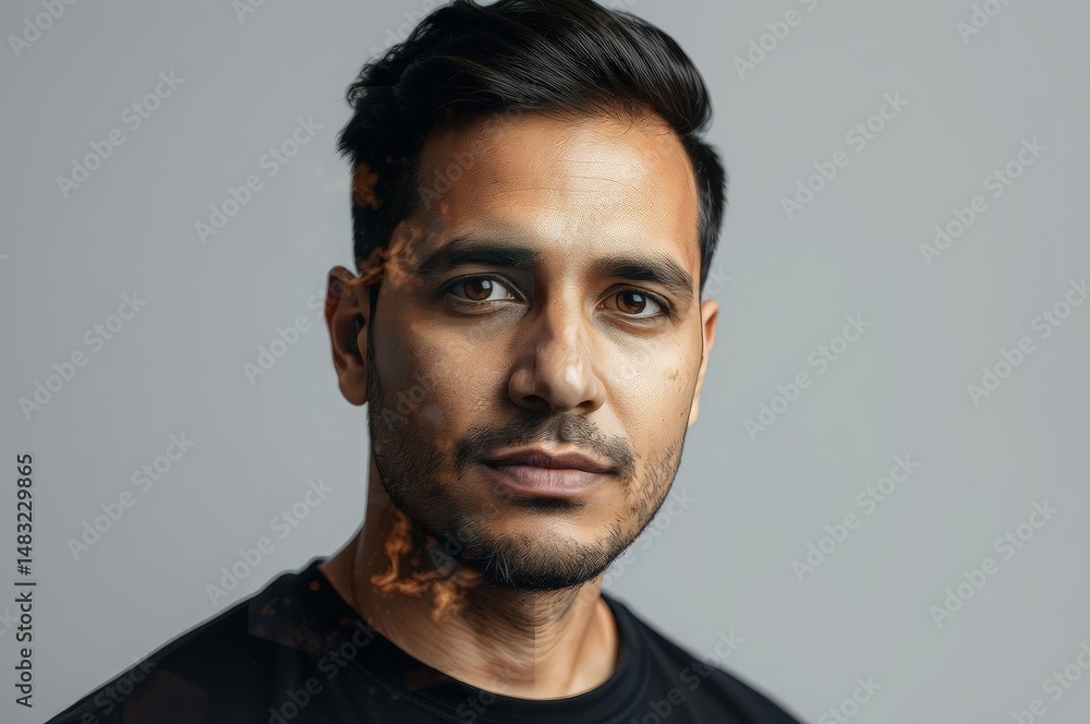 Double Exposure Hispanic Portrait Double Exposure Hispanic Portrait