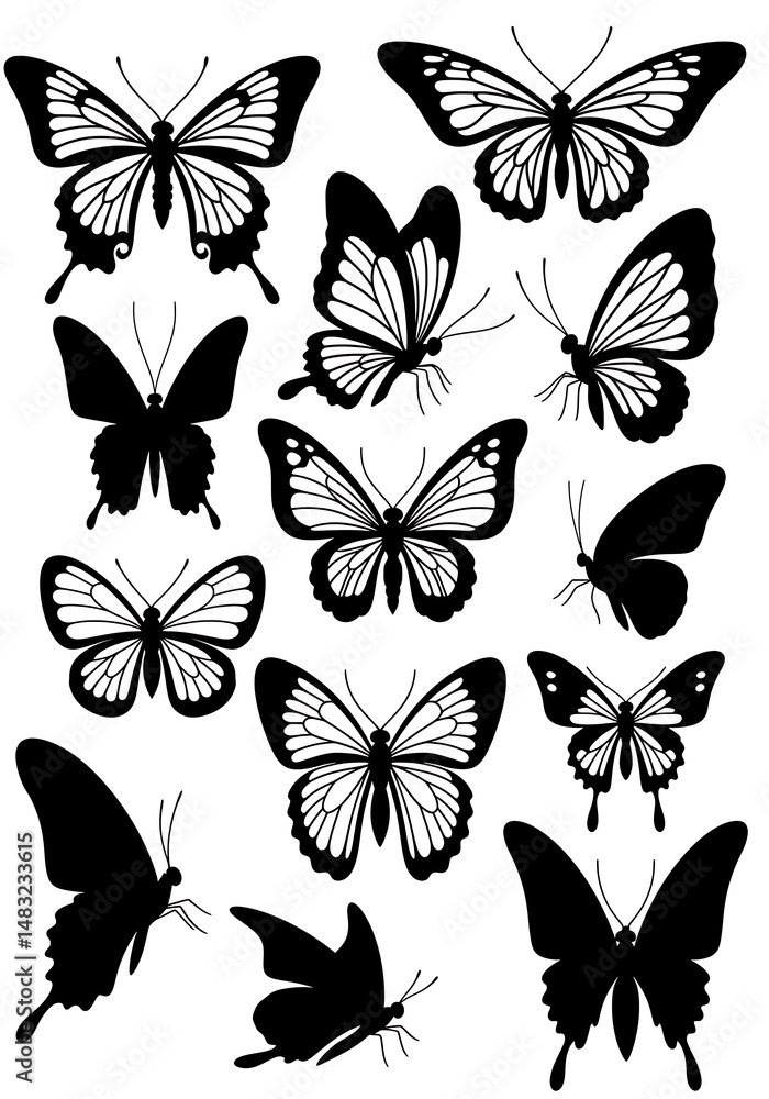 Fototapeta premium Ephemeral Wings in Ink AI Generated