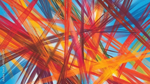Abstract Colorful Lines: A Vibrant Tapestry of Intertwined Hues