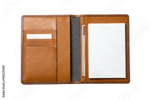 Wallpaper Mural A brown leather portfolio organizer with card slots and a lined notepad. Torontodigital.ca