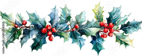 Holly berries Christmas garland