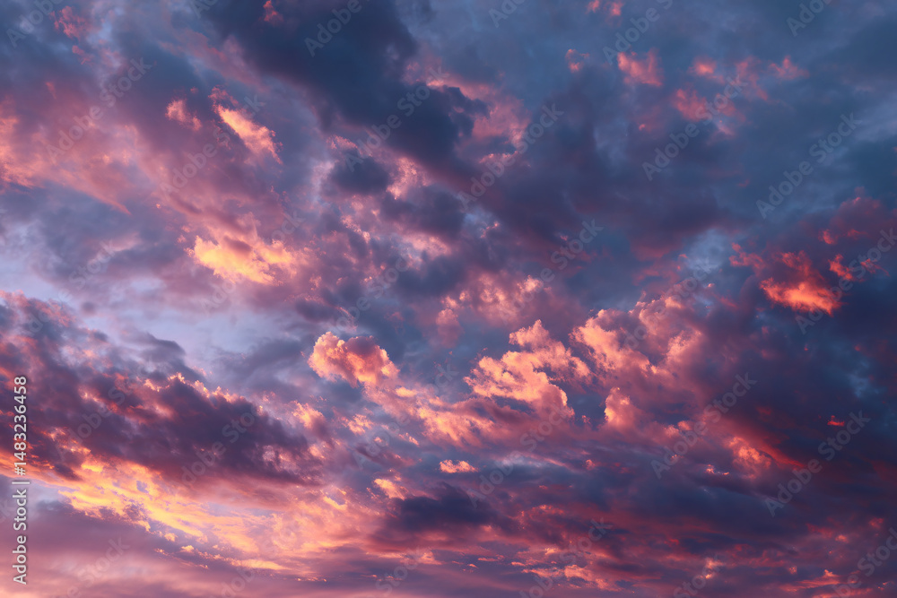 Fototapeta premium 015-049-Clouds-068-_Clouds_scattered_across_a_sunrise_sky._--