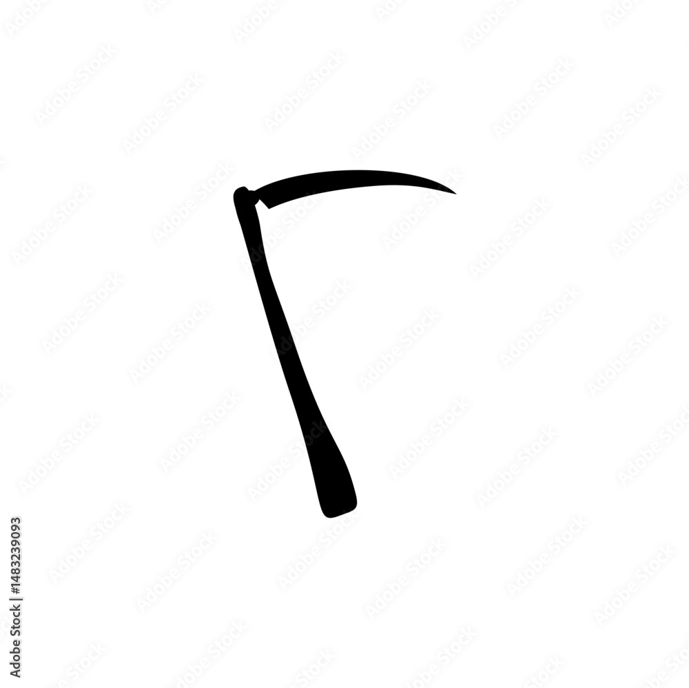 Scythe silhouette icon Scythe silhouette icon
