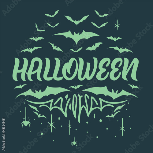 Halloween Flying Bats Design