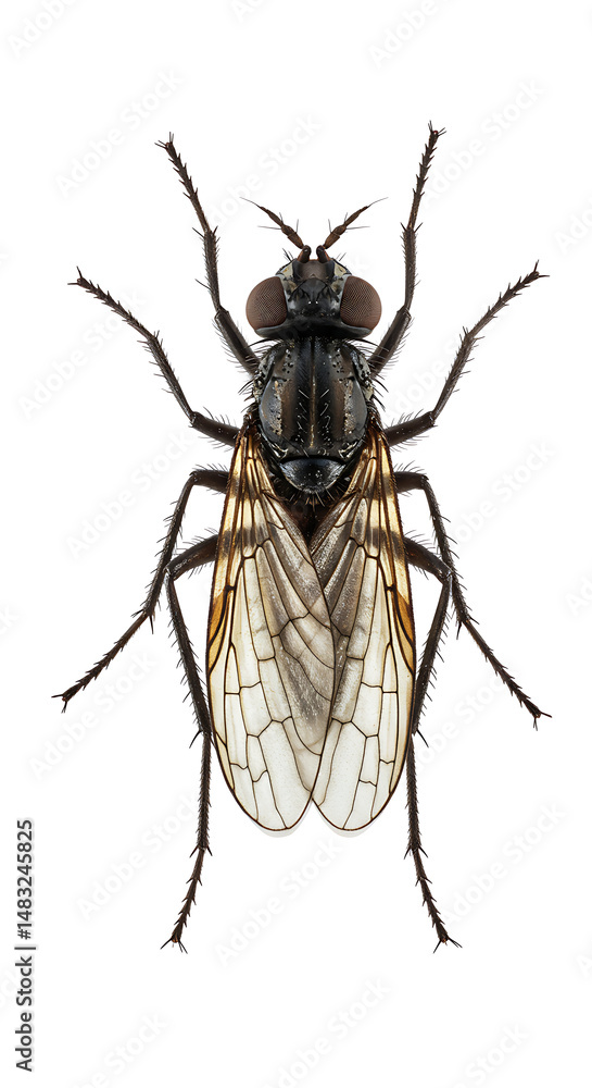 Naklejka premium Detailed fly portrait captivating intricate design