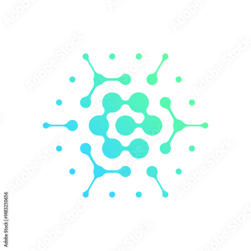 Elegant Abstract Cell Structure Vector Logo Design