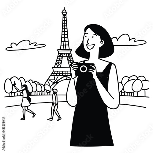 happy-tourist-woman-having-fun-excited-to-visit-ei.eps