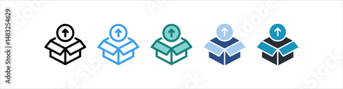 Unboxing Icon In Different Style Vector
