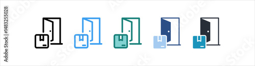 Doorstep Delivery Icon In Different Style Vector