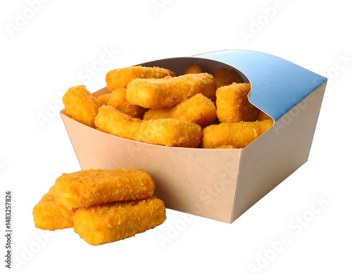 Fried Fish Fingers in a Takeaway Box