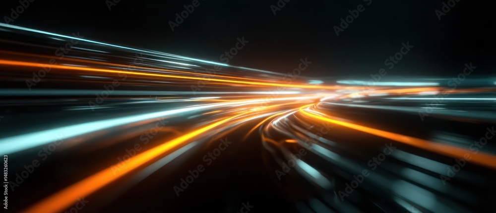 Abstract light trails in motion Abstract light trails in motion