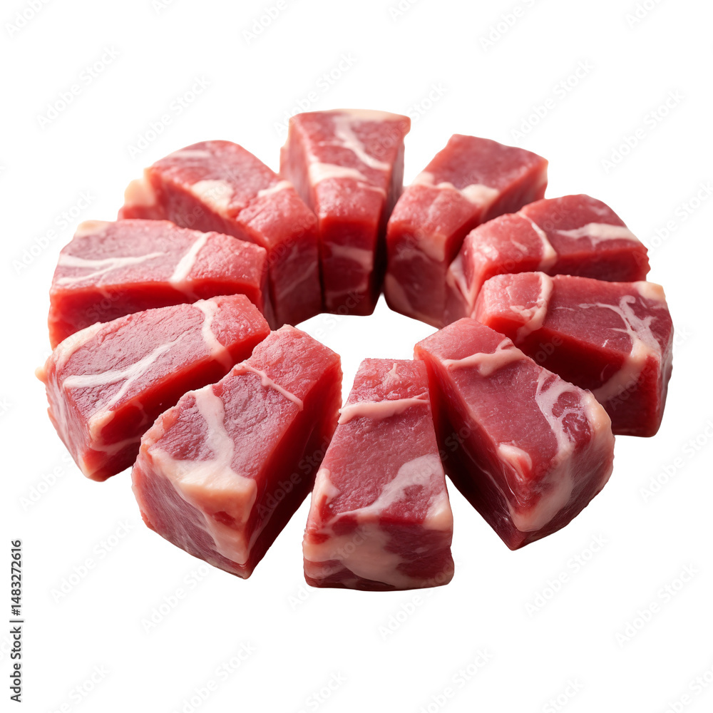 Fototapeta premium A circle of raw meat