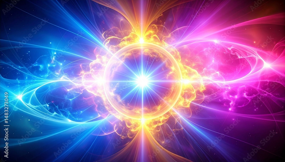 Fototapeta premium Cosmic Energy Sphere Radiating Light