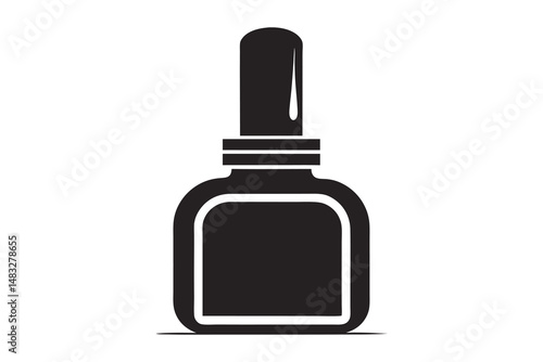 3d nail polish bottle silhouette on white background