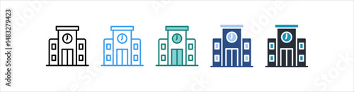 School Icon In Different Style Vector