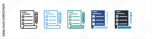 Exam Icon In Different Style Vector