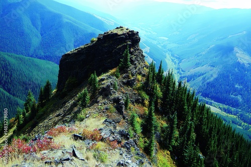 In Spokane, Washington, USA, Mount Spokane State Park boasts stunning scenery during the autumn season