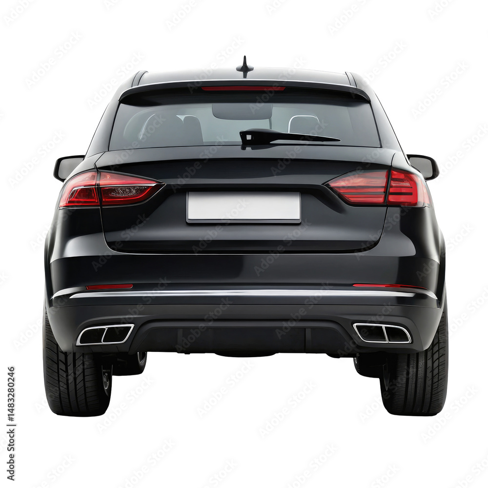 Naklejka premium car back view isolated on transparent white background, clipping path