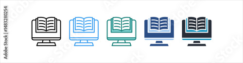 Ebook Icon In Different Style Vector
