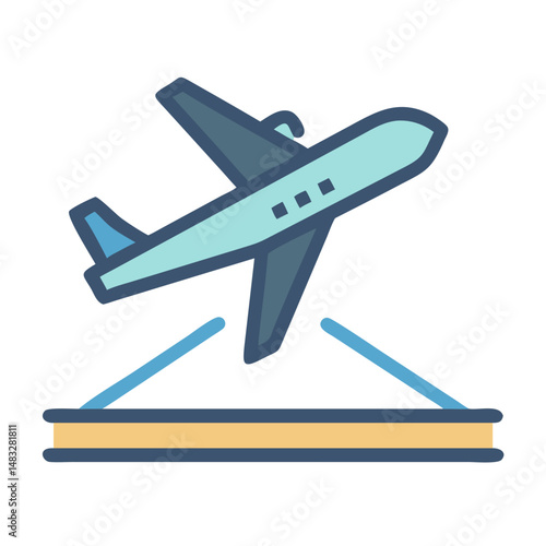 Airplane Takeoff Icon Representing Flight Departure and Air Travel