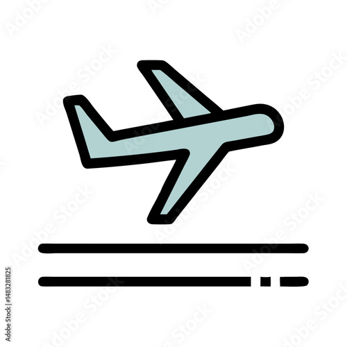 Airplane Takeoff Icon Representing Flight Departure and Air Travel