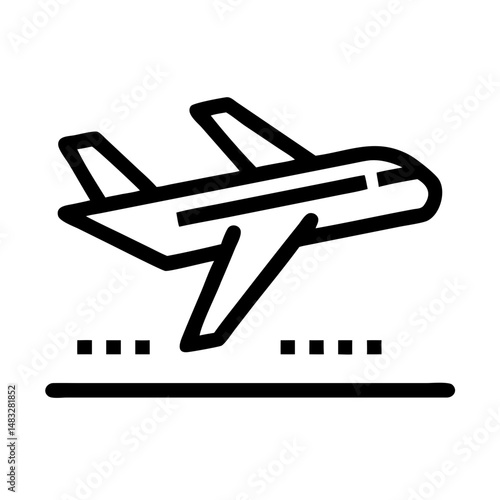 Airplane Takeoff Icon Representing Flight Departure and Air Travel