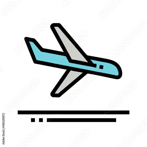 Airplane Takeoff Icon Representing Flight Departure and Air Travel