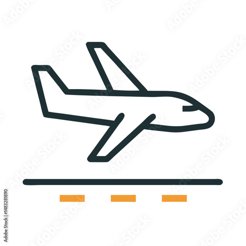 Airplane Takeoff Icon Representing Flight Departure and Air Travel