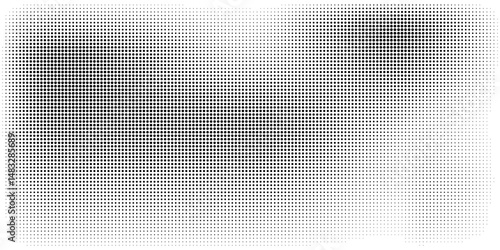 Dotted halftone gradient texture. Fading polka dot background. Repeated dots gradation pattern background. Black vanishing comic pop art overlay backdrop. Halftone raster effect wallpaper. Vector