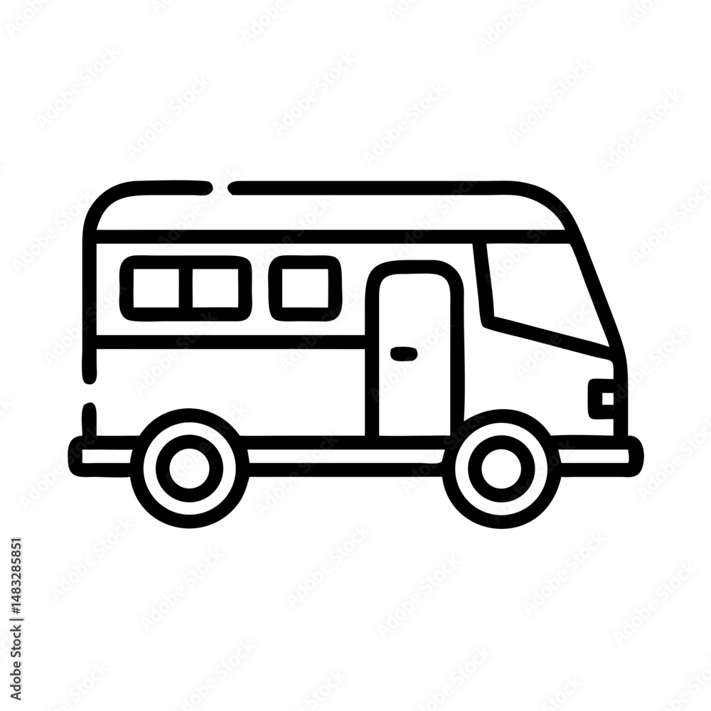 Camper Van Icon Representing Travel, Adventure, and Mobile Living Camper Van Icon Representing Travel, Adventure, and Mobile Living