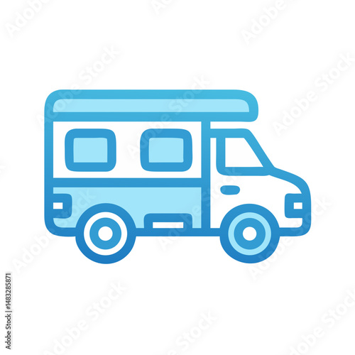 Camper Van Icon Representing Travel, Adventure, and Mobile Living
