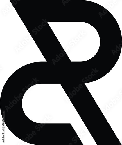 CR logo vector with line art style for brand or identity