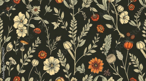 Elegant Vintage Floral Seamless Pattern Design