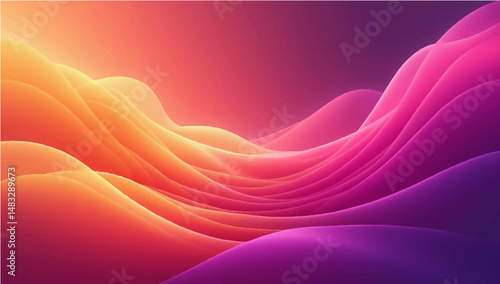 Abstract Colorful Wavy Background with Soft Silk Texture