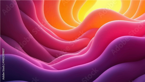 Abstract Colorful Wavy Background with Soft Silk Texture