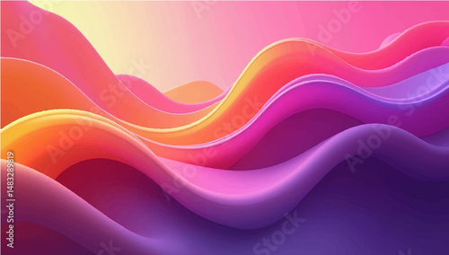 Abstract Colorful Wavy Background with Soft Silk Texture
