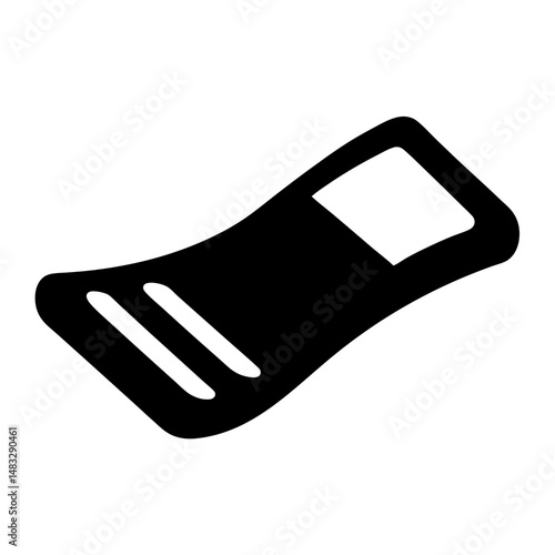 Stylized depiction of a black sponge with rounded corners and internal cutouts